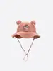 Sombrero de pescador de cúpula con orejas de oso de mezclilla lavada para niños Corea del Sur primavera nuevo lindo que reduce la edad sombrero para el sol venta al por mayor