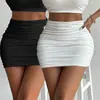 Moda Verão Feminina 2026 Amazon Ebay Estilo Europeu e Americano Sexy Uma Alça Saia Curta Plissada Bodycon Mini Saia Disponível em Várias Cores