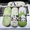 Estuche para Gafas de Metal Estilo Nuevo con Diseño de Panda y Paño para Gafas, Gran Capacidad, Sensación de Alta Gama, Portatarjetas de Almacenamiento, Lindo y Portátil para Estudiantes