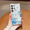 La funda de teléfono magnética transparente con flores azules frescas más vendida de Temu, adecuada para Samsung S26 Ultra, a prueba de golpes
