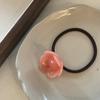 Diadema de Flores de Ácido Acético Banda Elástica Lazo para el Cabello de Alta Elasticidad Cubierta de Cuero Tocado Celebridad de Internet Exquisita Cuerda para el Cabello Sencilla Elegante para Mujer