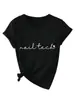 Técnico de uñas Tienda independiente de Amazon Wish camiseta sencilla y cómoda de mujer con cuello en V y manga corta, adecuada para usar en capas, para exportación y ventas transfronterizas