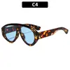 Óculos de Sol de Moda Europeia e Americana com Armação Grande, Óculos Versáteis Estilo Rua Punk Hip-Hop Personalizados, Óculos da Moda de Celebridade da Internet
