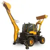 Retroexcavadora, doble propósito, tracción en las cuatro ruedas, máquina integrada de carga frontal y excavación trasera, equipo de excavación y pala para ingeniería, agricultura y municipios