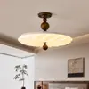 Lámpara de Techo Floral Vintage Estilo Francés, Estilo Crema Mediados de Siglo, Lámpara de Techo de Espectro Completo para Protección Ocular para Sala de Estar, Estudio y Dormitorio Principal