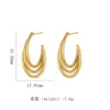 Yunyao Transfronterizo Más Vendido Moda Gama Alta Geométrico Hueco Retorcido Patrón Retorcido Oro 18K Acero de Titanio Joyería para Mujer