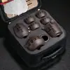 Conjunto de Chá Presente Conjunto de Chá Portátil para Viagem Zisha Vidro Copo Rápido Copo de Justiça Uma Panela Seis Copos Separação de Água e Chá Conjunto Completo