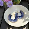 Brincos de Argola de Renda Vazada Redondos Estilo Coreano Leve Luxo Alta Qualidade Modernos Simples Design de Argola Sentido de Design Nicho Versátil Brinco