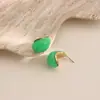 Pendientes de botón Ovalados de Resina con Gradiente Retro de Lujo Ligero para Cara Ancha, Pendientes de Moda para Influencers, Pendientes de Alto Nivel para el Viaje Diario, Pendientes con Temperamento para Mujer