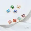 Colgante de Corazón con Zirconia de Trébol de Cuatro Hojas Color Conservante Chapado en Oro de 14K Accesorio para Cadena de Pulsera Pendiente Hecho a Mano DIY