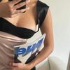 Camisola corta sin mangas adelgazante, sexy, sin espalda, con contraste de color, para mujer, de AliExpress, novedad de verano 2022