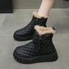 2024 Invierno Nuevo Suela Gruesa Terciopelo Engrosado Pan Botas de Nieve para Mujer Piel Integrada Botines Cálidos Zapatos de Algodón Cálido para Mujer