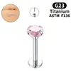 Brincos de Pino de Liga de Titânio F136 Brincos de Nicho Perfurado Zircônia 5A Joias para Piercing de Lábio e Unha