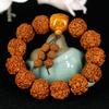 Pulsera Niujiao Nepal King Kong Bodhi Pulsera Cuentas de Buda Joyería Cinco Pétalos King Kong Bodhi Joyería de Juego Cultural