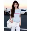 2026 Nuevo Estilo Puro Deseo Chica Caliente Estilo Verano Casual Único Nicho Cuello Redondo Camiseta Corta Mujer Corte Delgado Versátil Top