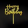Cartão de feliz aniversário cartão de bolo de aniversário plug-in de acrílico para bolo bandeira vermelha da rede ornamentos de decoração de bolo