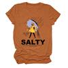 Estación Independiente de Ebay Europea y Americana Ropa Casual y Cómoda para Mujer Salada Todo Allí Sabores Camiseta de Manga Corta con Cuello Redondo