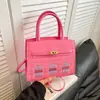 Bolsa Platina, Transversal de Ombro Único Feminina de Grande Capacidade, Estilo Popular, Sensação de Luxo, Moda de Nicho, Bolsa Clássica Pequena Casa Kelly