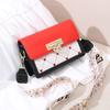 Bolso Cuadrado Pequeño para Mujer Shichen con Bloques de Color Fresco, Correa Ancha Floral para el Hombro y Cierre en Forma de Corazón, Bolso Cruzado Pequeño Versátil