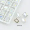 Dongzhou Broca Angular Retangular Broca de Bala de Gelo Broca Tridimensional Imitação de Corte Hua Galvanoplastia a Vácuo Prata Ornamentos para Unhas Acessórios Personalizado