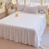 Nuevo Estilo 2024 Juego de Tres Piezas de Falda de Cama 100% Algodón Colcha de Una Pieza Sábana de Cama 100% Algodón con Volante Estilo Coreano Protector de Cama General para Cuatro Estaciones