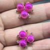 Rojo Rosa Flor de Tres Perlas Corazón Accesorios Accesorios de Flores Accesorios de Joyería en Stock Directo de Fábrica Joyería DIY