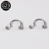 F136 Aleación de Titanio Rosca Externa Labio Stud Bola Redonda Base Plana Barra Arete para Oreja Arete para Cartílago Auricular Cuerpo de Aleación de Titanio G23 Joyería para Piercing Corporal