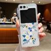 Capa Dobrável Transparente para Celular Série Zflip com Estampa de Coração Pequeno, Adequada para Zflip7/6/5 com Proteção de Dobradiça Metálica