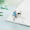 Hensen Serie Oceánica de Dopamina Azul Fresco Zirconia Microincrustada Caracola Nicho Ins Perforación de Hélix Hélice