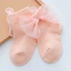 Calcetines de princesa para bebé, primavera, otoño y verano, calcetines para bebé recién nacido, bonitos calcetines de encaje con lazo para niña, calcetines coreanos para niños