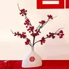 Arreglo de Decoración para Compromiso, Cadena de Perlas Artificiales, Accesorios para Bodas, Mantel de Terciopelo Borgoña, Pedido Mínimo de Una Pieza