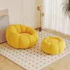 Sofá Perezoso Color Crema, Convertible en Silla para Dormir, Silla Calabaza para Sala de Estar y Dormitorio, Silla Individual de Tatami para Apartamento Pequeño