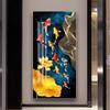Pintura Decorativa Moderna Simples de Cor Abstrata Única Peixe Dourado Koi Criativa para Parede de Fundo de Sofá Pintura Pendurada Pintura a Óleo