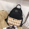 Mochila para mujer, estilo coreano, nueva moda 2022, bolso de viaje de nailon con diseño rómbico para estudiantes, mochila pequeña de gran capacidad para viajeros.