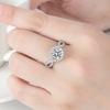 Anillo clásico de seis garras Xiangxu de 2 quilates micro-incrustado para mujer con brazo torsionado de doble hilera para anillo de diamantes de boda para mujer salida de fábrica
