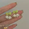 Brincos de Lírio-do-Vale e Tulipa, Brincos Frescos de Primavera e Verão com Laço e Sino Pequeno, Estilo Doce para Meninas Estilo Floresta