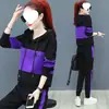 Nuevo Traje Deportivo para Correr de Moda de Primavera y Otoño para Mujer, Casual, Delgado, Estilo Coreano, Sudadera Holgada con Capucha, Talla Grande, Conjunto de Dos Piezas