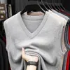 Chaleco de Lana Transfronterizo de Otoño e Invierno para Hombre con Cuello en V Suéter de Lana Engrosado Chaleco para Jóvenes y Mediana Edad Chaleco de Papá