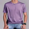 [Camiseta de algodón talla europea] Camiseta de algodón talla europea Transfronteriza Color puro Lisa Clara Una pieza Venta al por mayor Manga corta Aliexpress Amazon