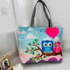 Bolso de Hombro Nuevo Estampado, Bolso de Lona para Mujer de Mano, Bolso Tote Estilo Coreano de Gran Capacidad, Bolso Artístico para Estudiante