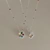 Collar de mariposa y flor con esmalte de gota de colores, personalidad femenina, nicho, cadena para la clavícula versátil, joyería dopamina, nuevo verano 2023