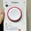 Suporte Magnético Magsafe de Silicone com Cor Sólida e Xadrez, com Forte Força de Adsorção, Airbag Retrátil para Desktop para Mulheres