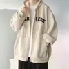 Chamarra de marca moderna estilo americano para hombre, primavera, otoño, invierno 2026 nuevo modelo, sudadera con capucha y cierre deportivo, con forro polar y engrosada