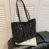 Color Sólido Color Fresco Gran Capacidad Bolsa de Viajero Bolsa Tote de Hombro Nueva para Otoño e Invierno para Mujer Popular Bolsa de Axila