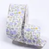 Cinta de Doble Cara con Estampado Floral Pequeño Fresco Estilo Pastoral para Moño DIY, Pasador de Pelo, Diadema, Correa para Envolver Regalos
