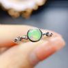 Anillo de Ópalo Blanco Natural Popular al por Mayor de Fábrica Plata S925 Incrustado Piedra Principal 6*6 Joyería de Lujo Venta Directa de Fábrica