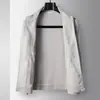 Chaqueta para Hombre, Estilo Primavera y Otoño, Cuello Alto, Top de Lino con Cremallera, Estilo Joven de Lujo para Negocios, Estilo Old Money, Abrigo Delgado Casual