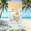Toalla de Playa con Estampado de Perro Pudín de Sanrio, Absorbente de Agua, Secado Rápido, Fibra Ultrafina, Toalla de Baño para Vacaciones, Directo de Fábrica
