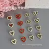 Joyería para Uñas con Corazón de Melocotón Hueco de Venta Caliente Transfronteriza Joyería para Uñas Portátil de Diamante de Aleación Amorosa Tridimensional Día de San Valentín