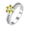Anillo de Moissanita de Venta Caliente Transfronteriza Joyería Anillo de Moda Colorido de 1Ct Anillo para Mujer de Plata 925 Más Vendido en Europa y América Venta al por Mayor